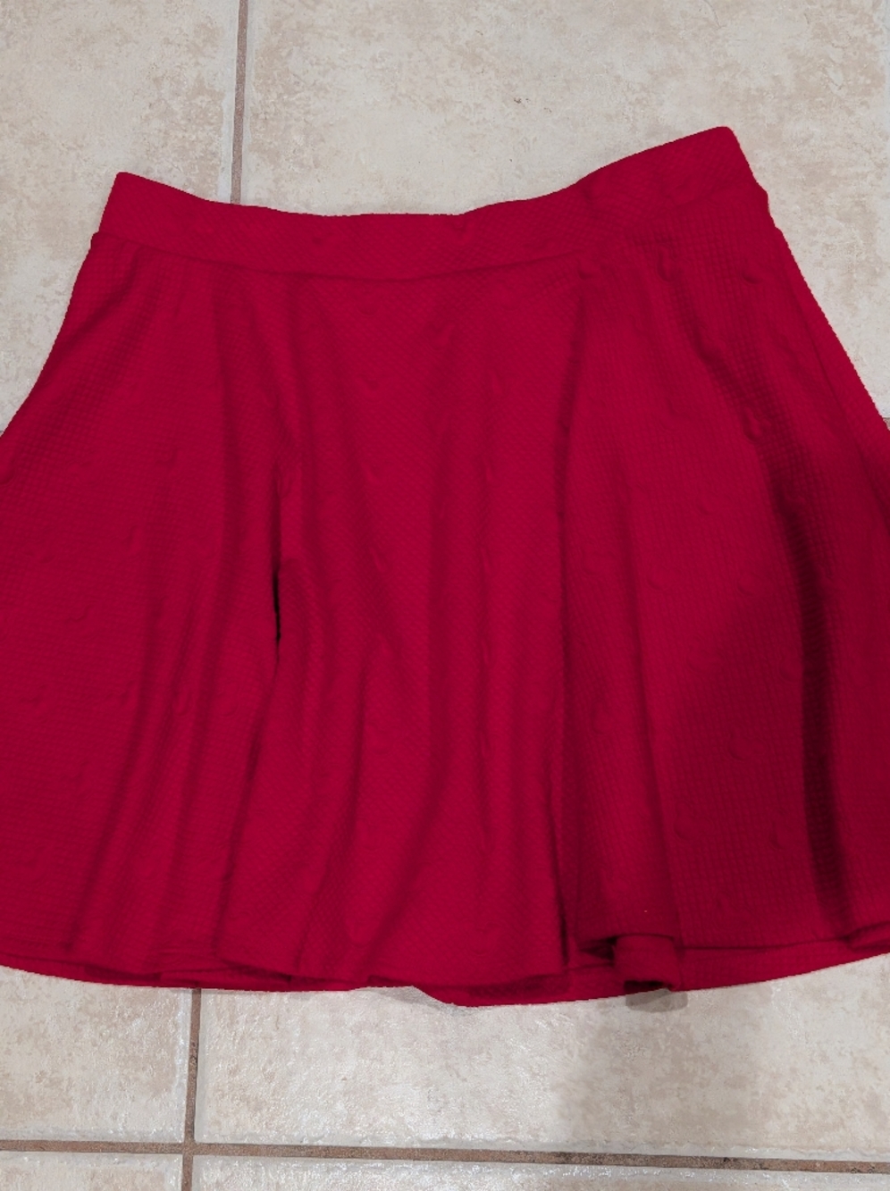 Disney Lauren Conrad Red Mickey Mouse Mini Skirt Size Large